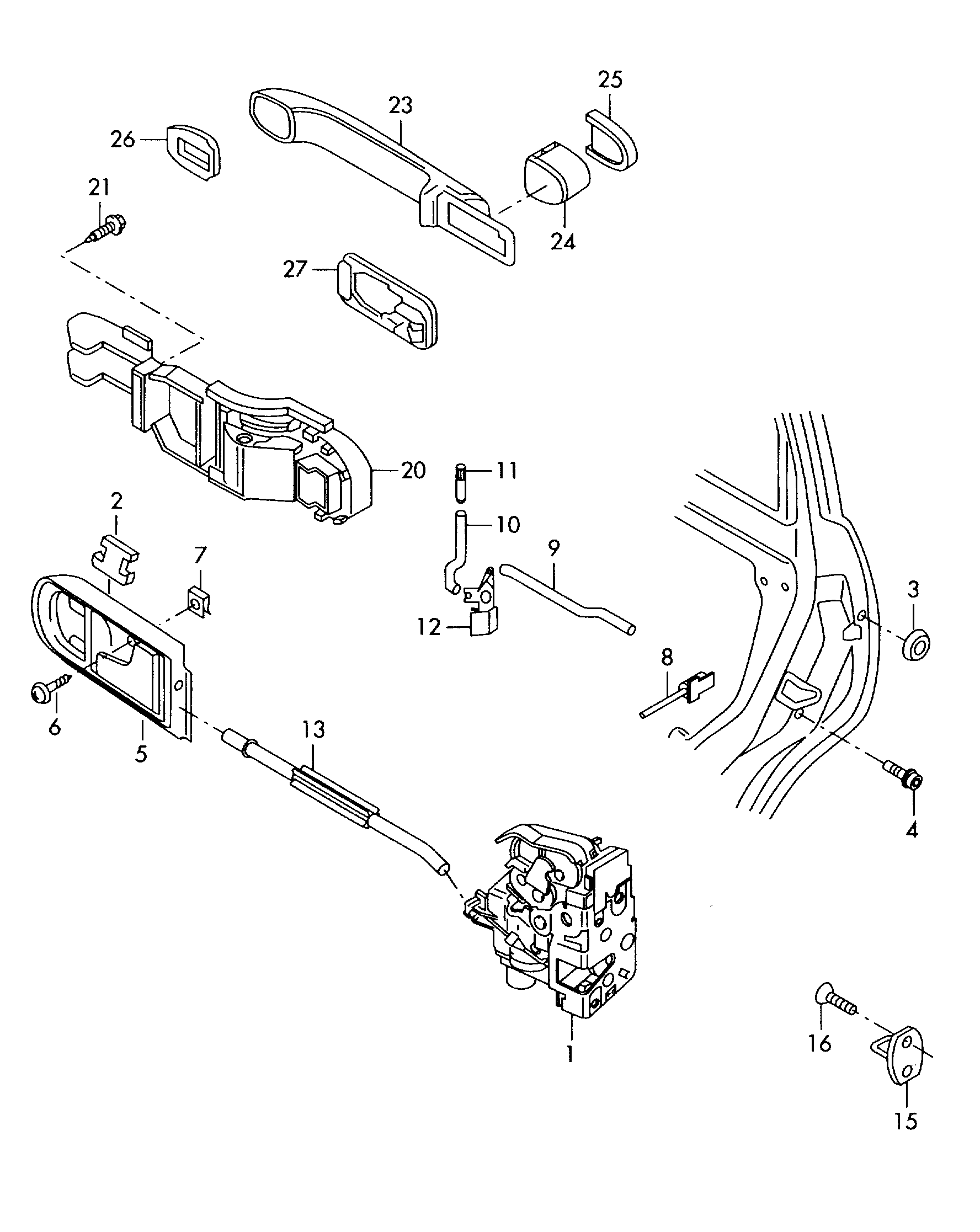 VAG 1Z0 839 085 B - Трос, замок дверей autocars.com.ua