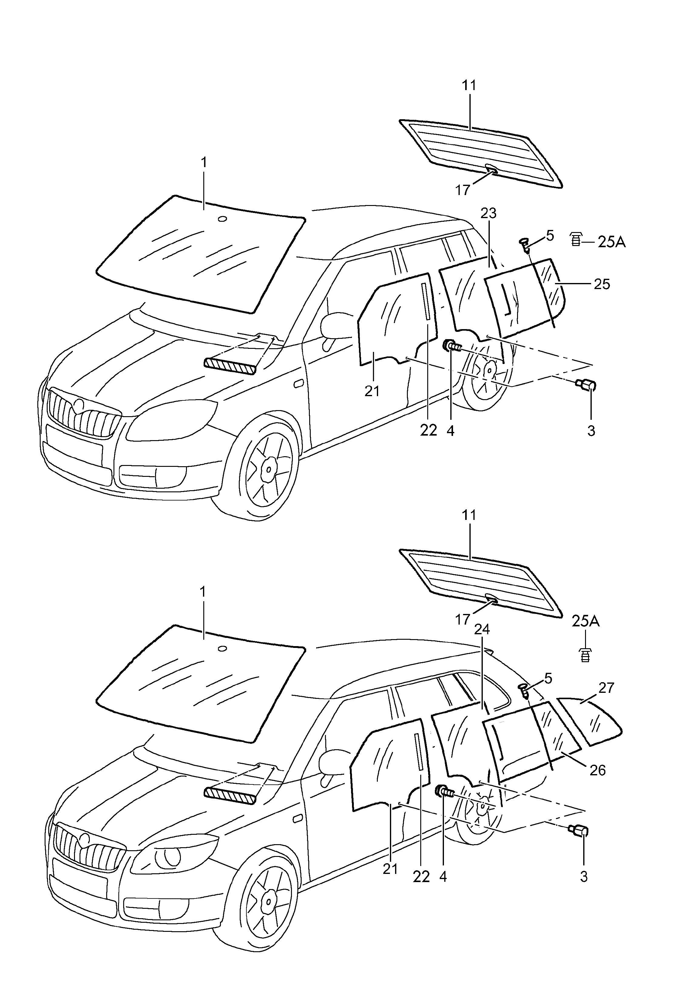 Skoda 5J0845021D - Боковое стекло avtokuzovplus.com.ua