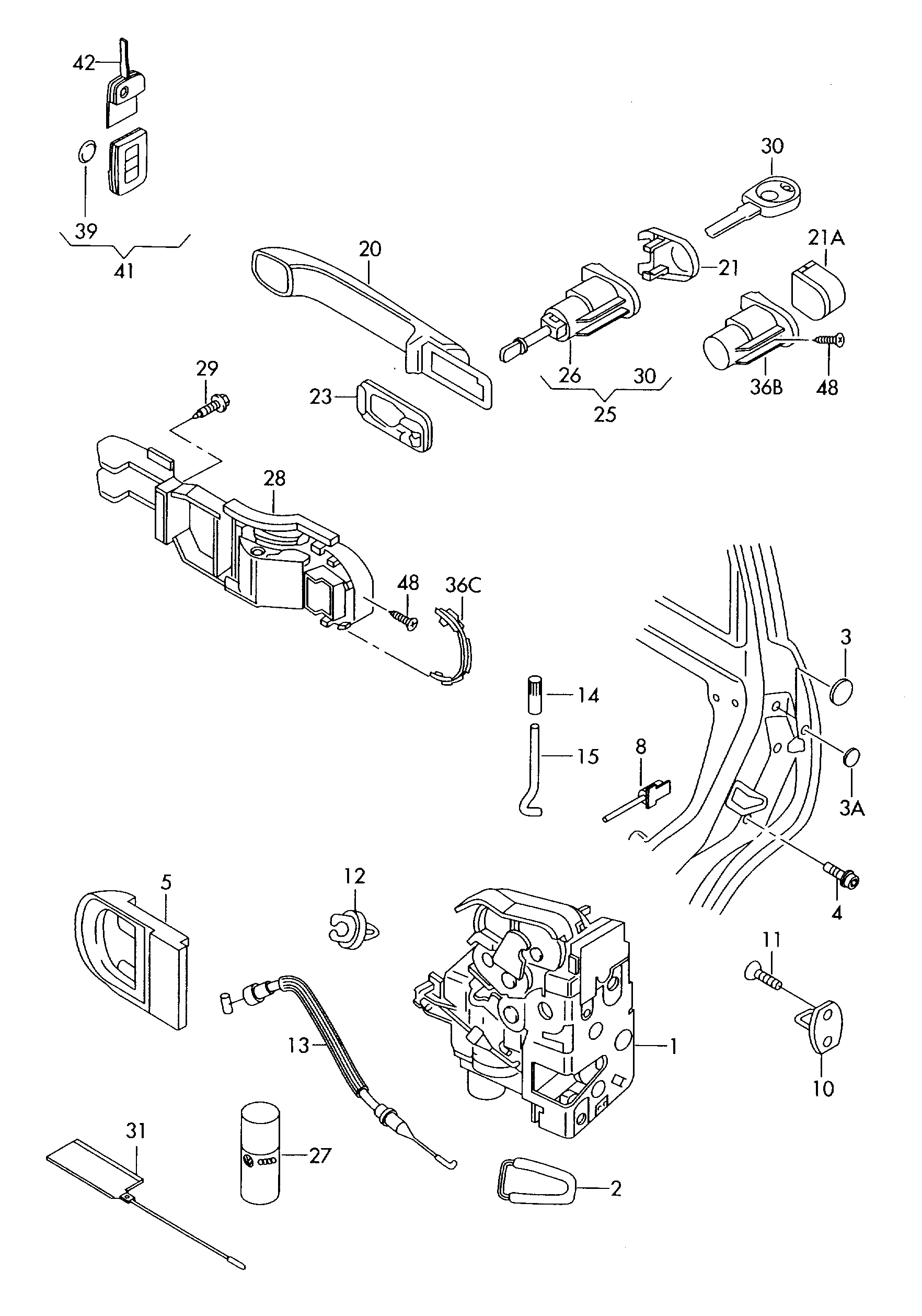 VAG 5J1 837 015 A - Замок двери avtokuzovplus.com.ua