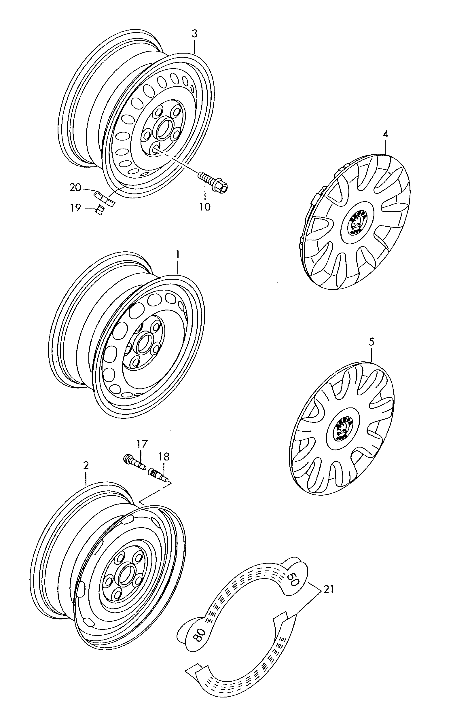 Skoda 1K0601027C - Колесный диск avtokuzovplus.com.ua