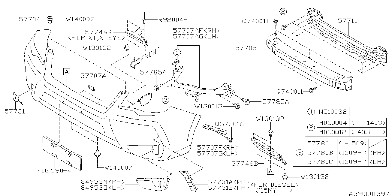 Subaru 57704SG020 - Буфер, бампер avtokuzovplus.com.ua