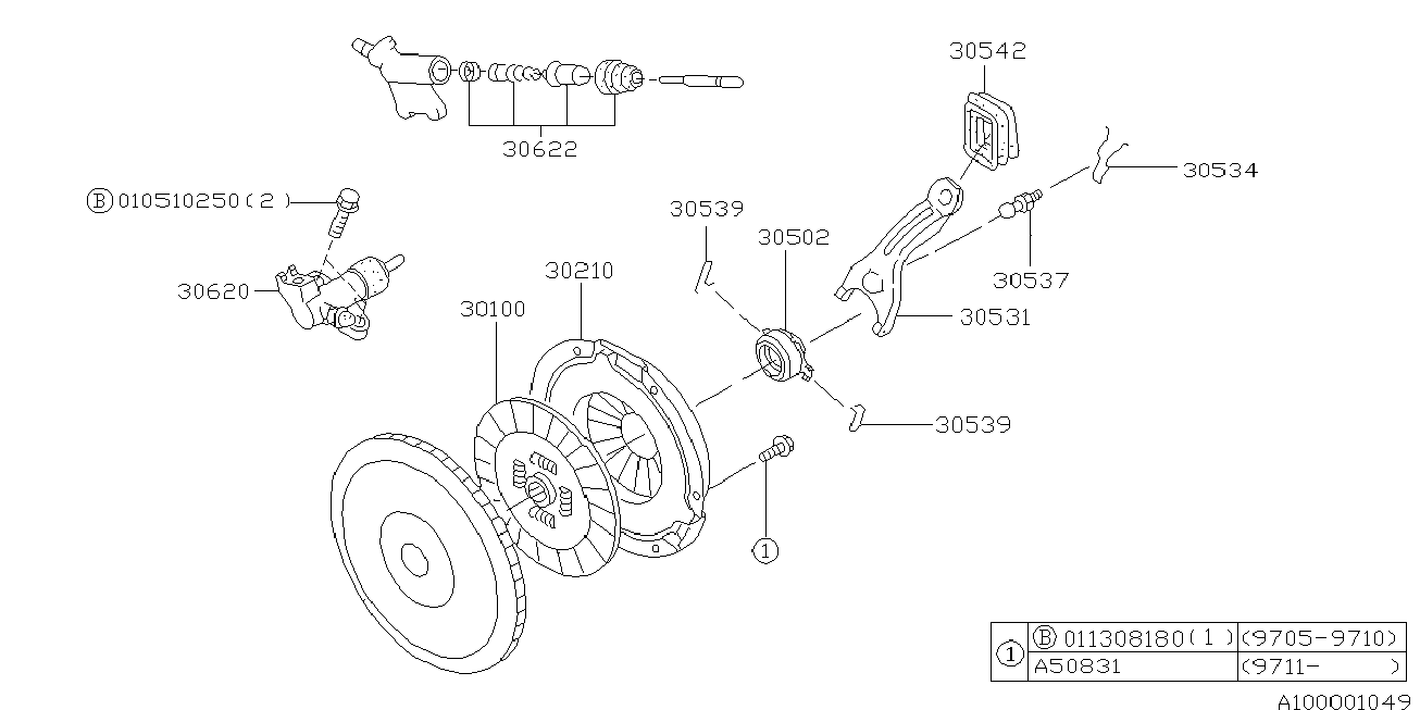 Subaru 30530AA020 - Возвратная вилка, система сцепления avtokuzovplus.com.ua