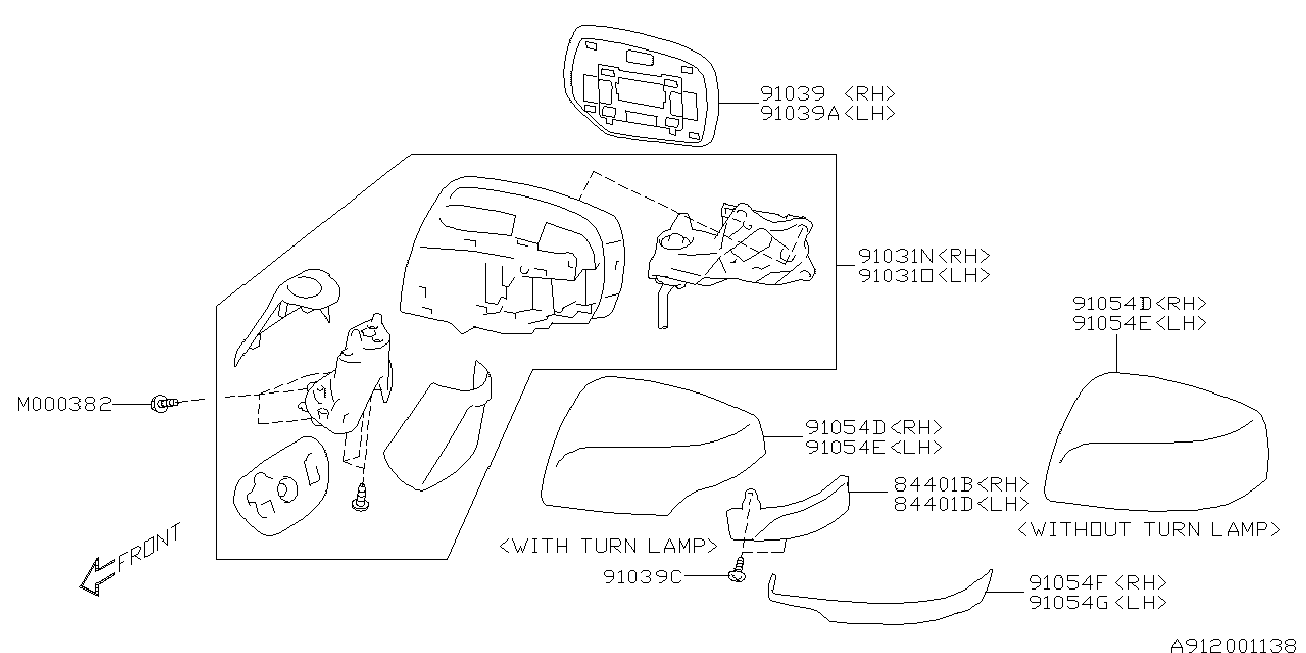 Subaru 91059AJ210 - Покрытие, корпус, внешнее зеркало avtokuzovplus.com.ua