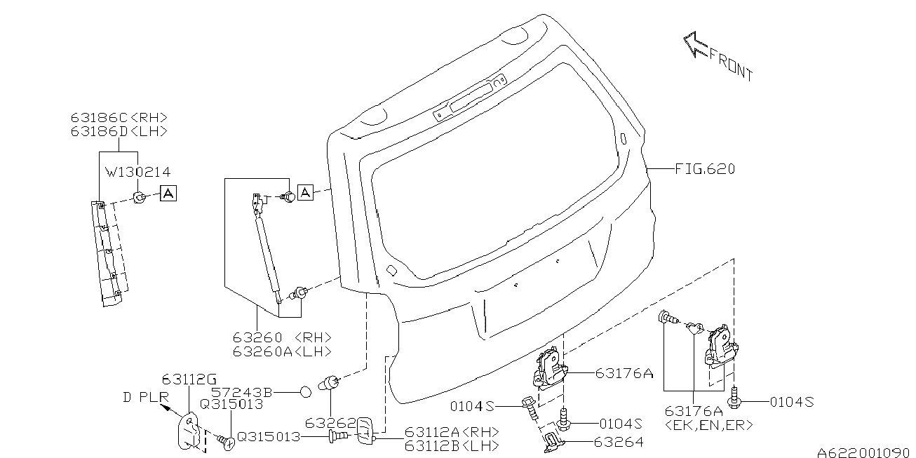 Subaru 63269SG020 - Газовая пружина, упор avtokuzovplus.com.ua