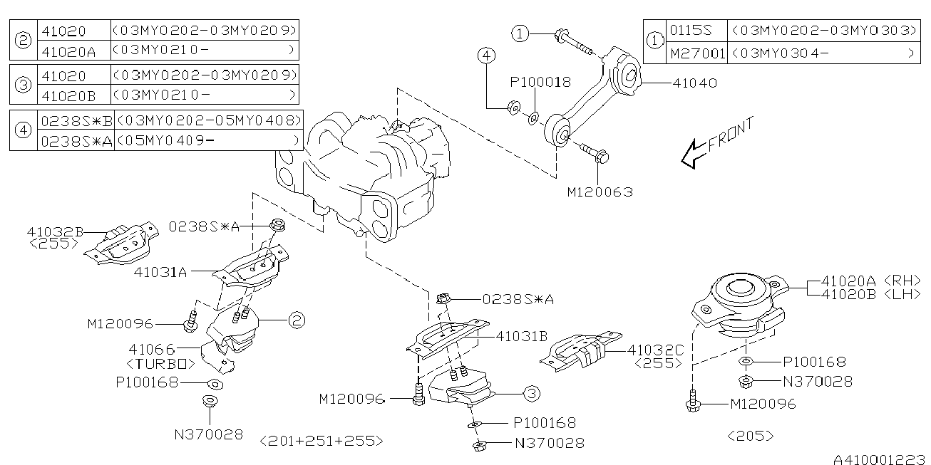 Subaru 41040-AE010 - Подушка, опора, подвеска двигателя avtokuzovplus.com.ua