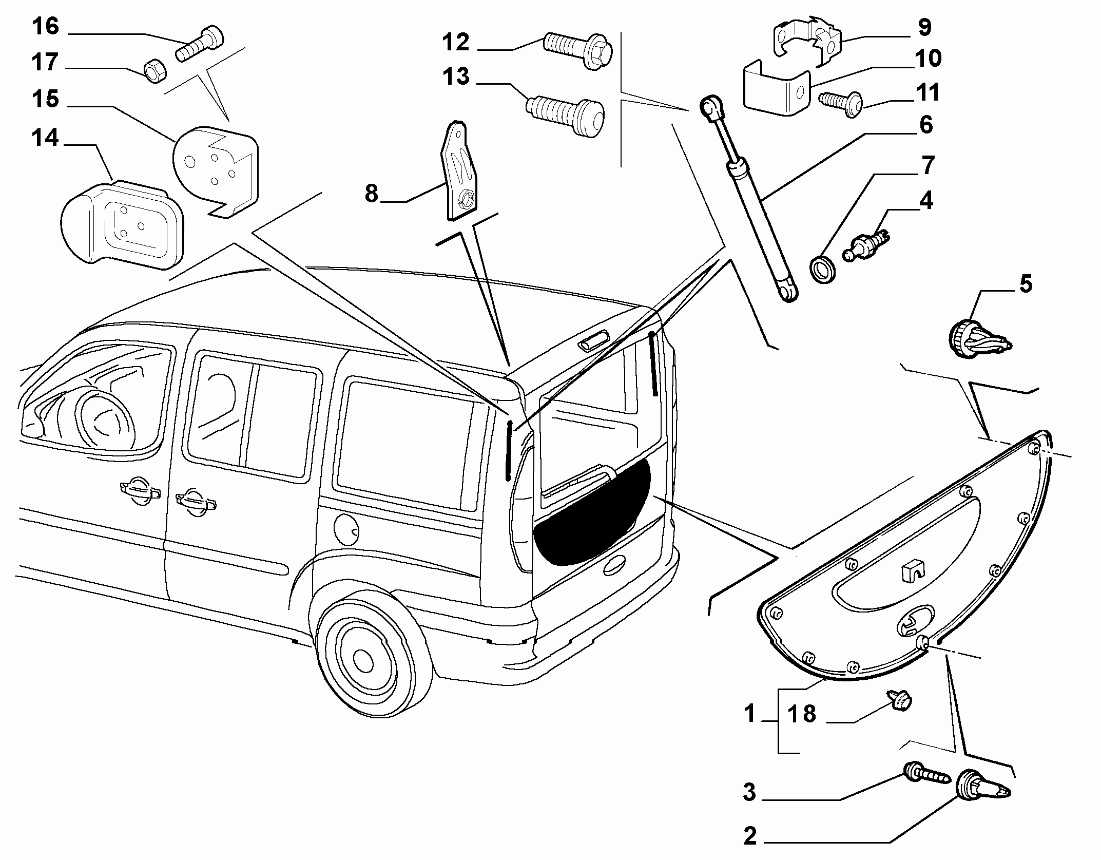 FIAT 46824070 - Газова пружина, кришка багажник autocars.com.ua