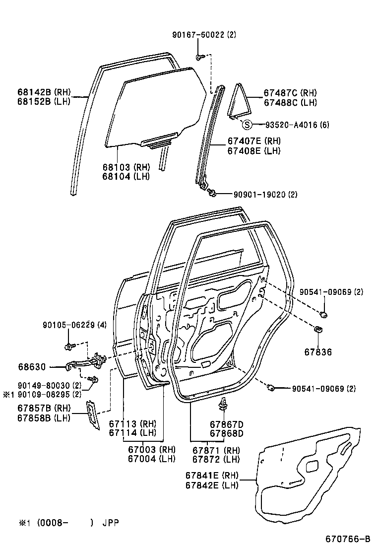 TOYOTA 6810312580 - Бокове вікно autocars.com.ua