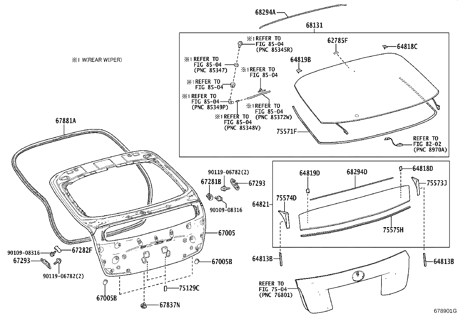 TOYOTA 6480147030 - Заднє скло autocars.com.ua