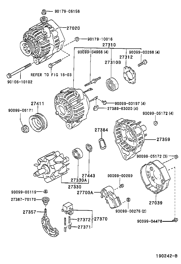 TOYOTA 2737054450 - Кронштейн, вугільна щітка autocars.com.ua