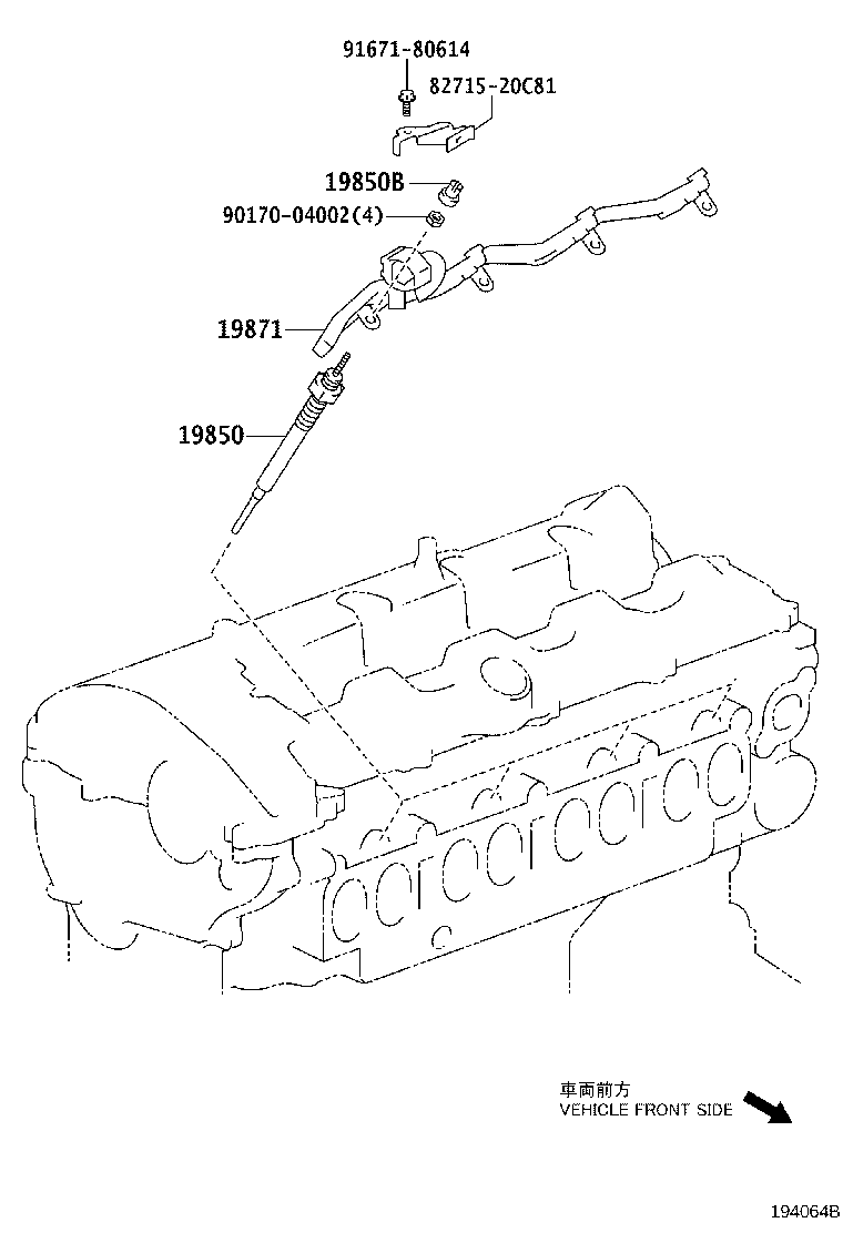 TOYOTA 19850-26030 - Свеча накаливания avtokuzovplus.com.ua