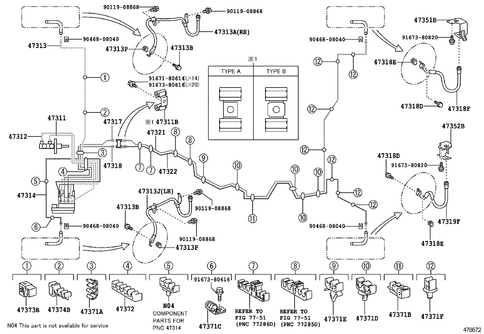 TOYOTA 9094702F47 - Гальмівний шланг autocars.com.ua