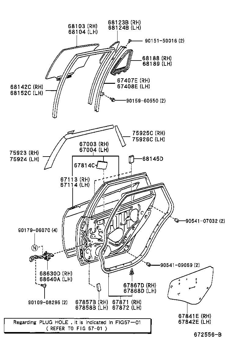 TOYOTA 6810413290 - Бокове вікно autocars.com.ua