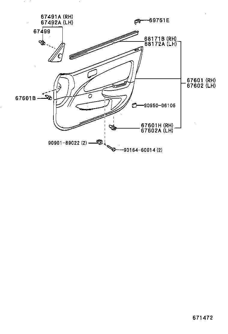 TOYOTA 90467-06133-B0 - Зажим, молдинг / защитная накладка avtokuzovplus.com.ua