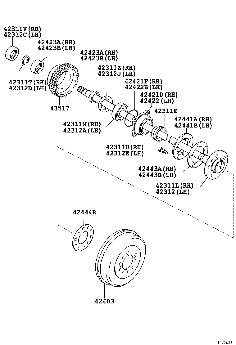 TOYOTA 42423-71010 - Комплект подшипника ступицы колеса avtokuzovplus.com.ua