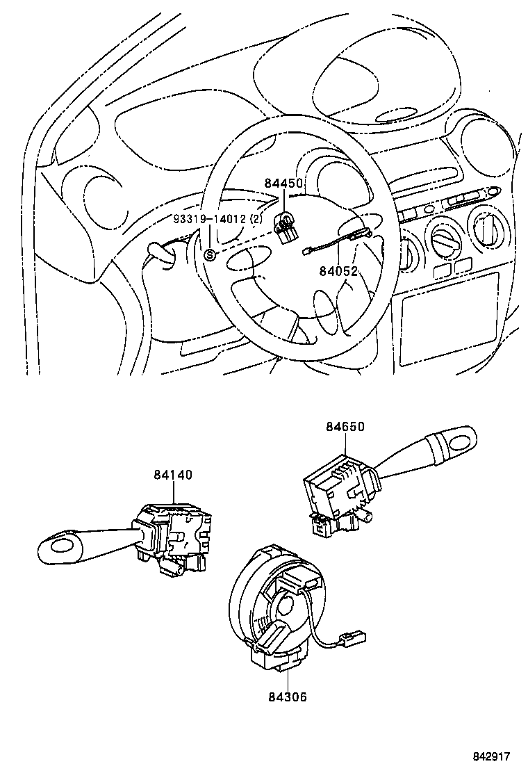 TOYOTA 84306-52041 - Вита пружина, подушка безпеки autocars.com.ua