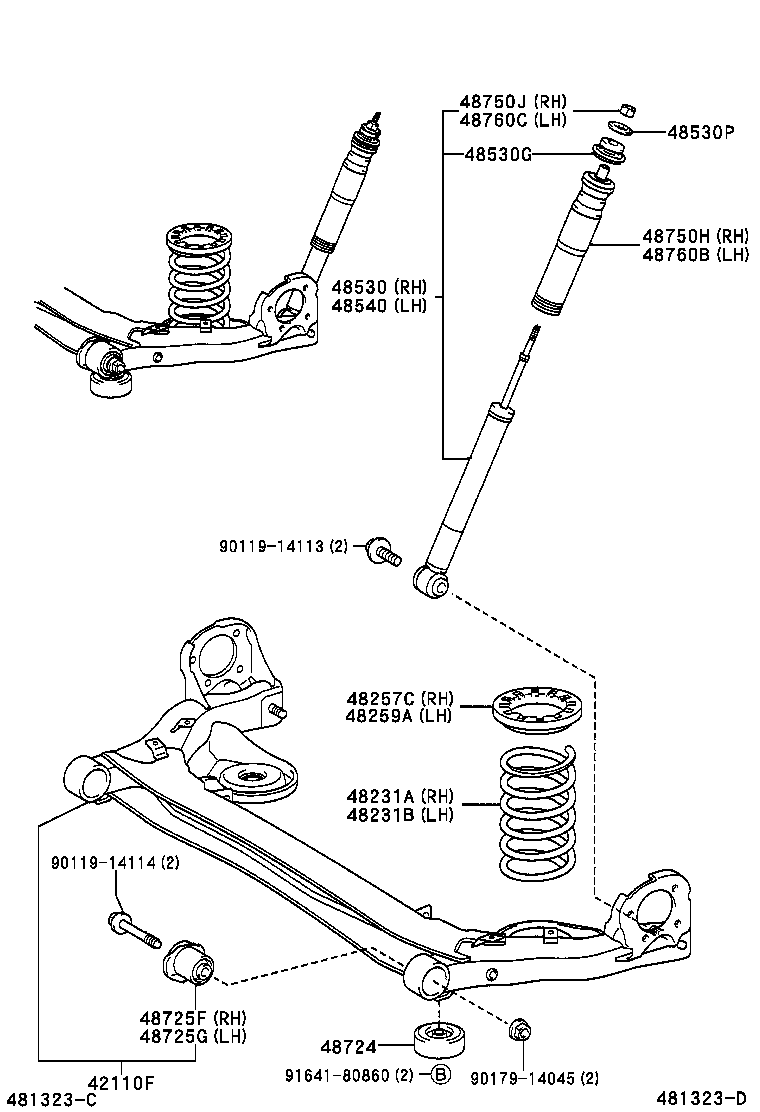 TOYOTA 4872528050 - Втулка, балка мосту autocars.com.ua