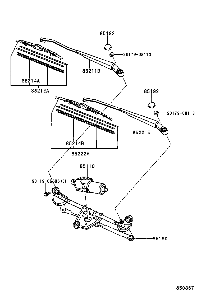 TOYOTA 852120D010 - Щітка склоочисника autocars.com.ua