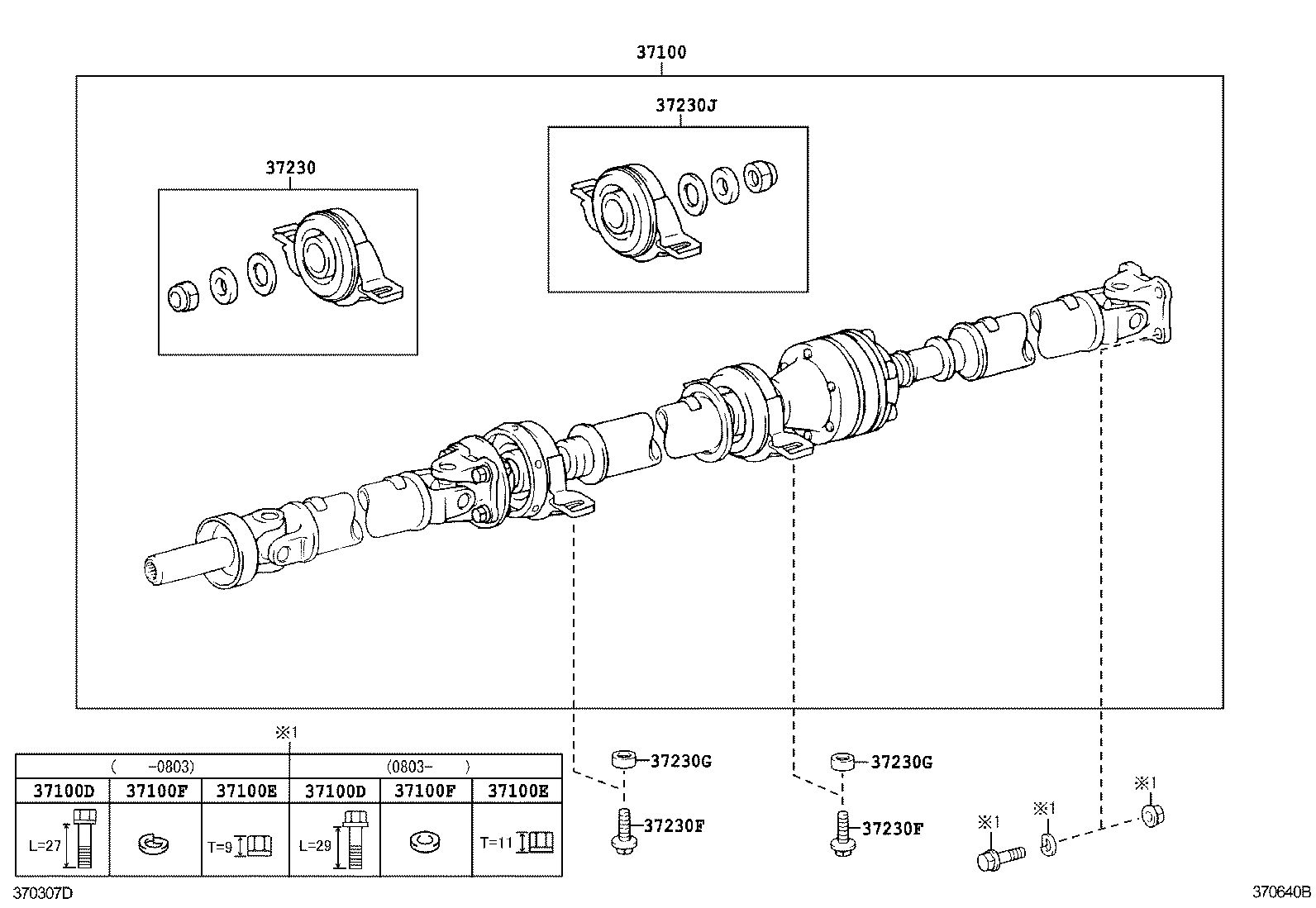 TOYOTA 37230-49015 - Підвіска, карданний вал autocars.com.ua