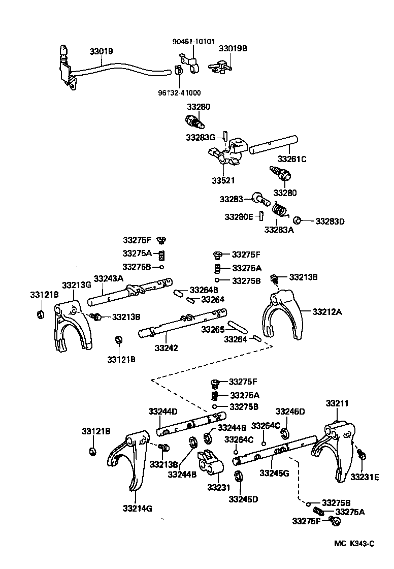 TOYOTA 33213-60060 - Поворотна вилка, система зчеплення autocars.com.ua