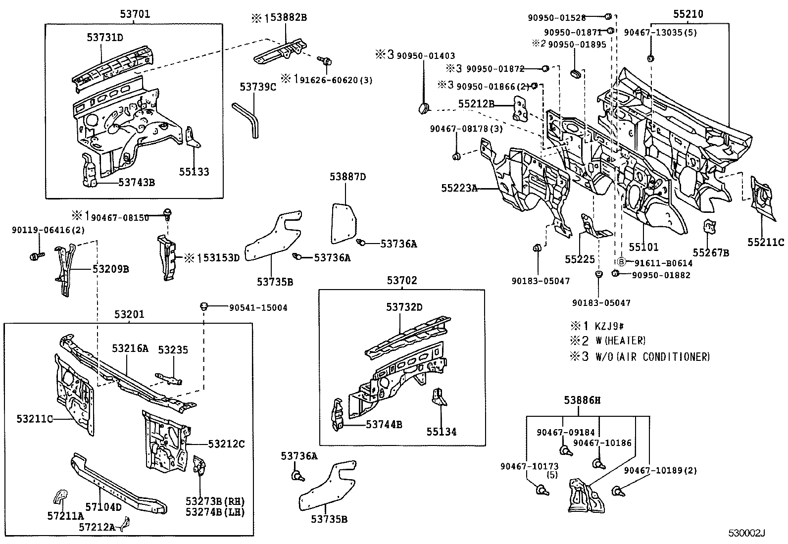 TOYOTA 9046710189 - Шарнірний комплект, ШРУС, приводний вал autocars.com.ua