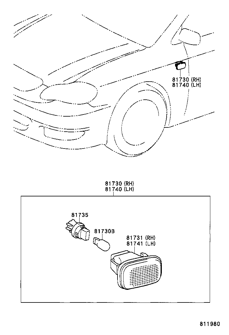 TOYOTA 90981-WF004 - BULB (FOR SIDE TURN SIGNAL LAMP) avtokuzovplus.com.ua