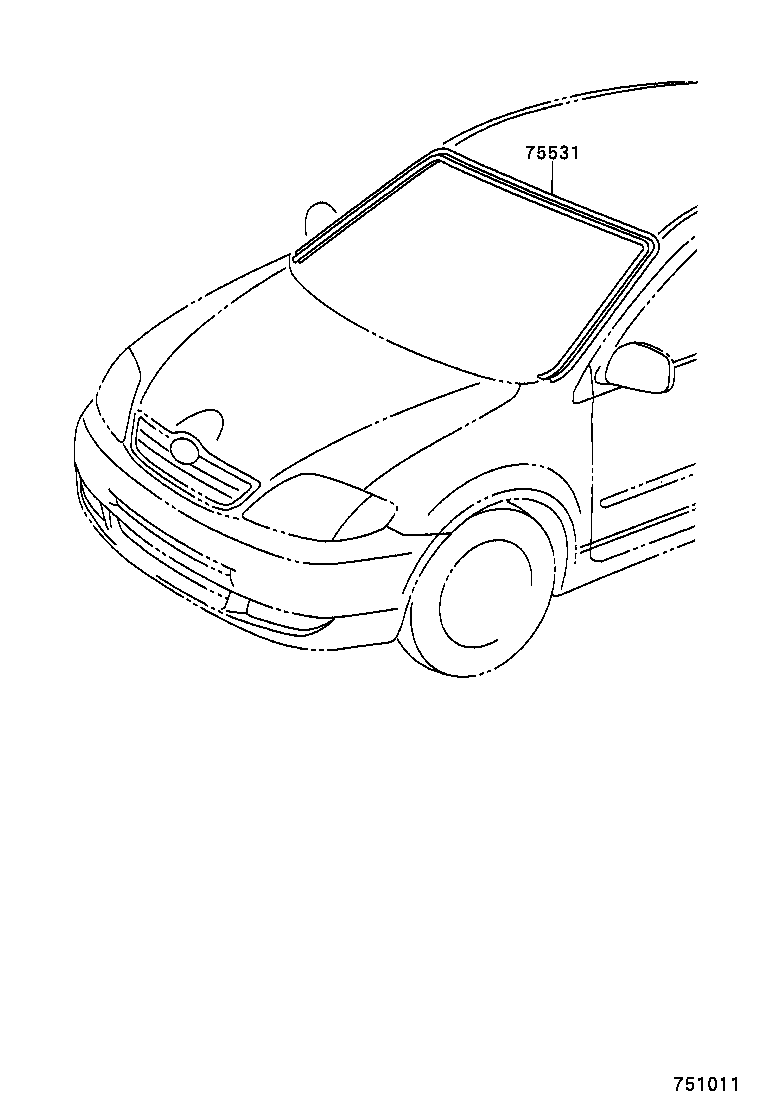 TOYOTA 7553102060 - Рама ветрового стекла avtokuzovplus.com.ua