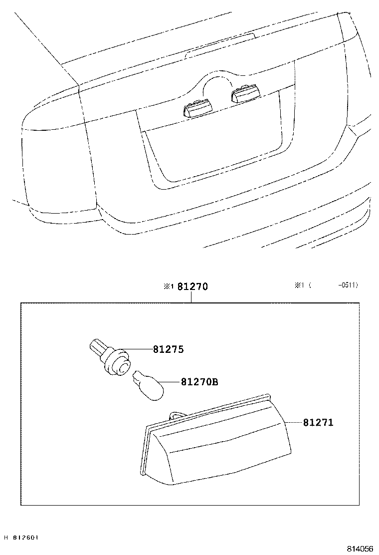 TOYOTA 81271-53010 - Ліхтар освітлення номерного знака autocars.com.ua