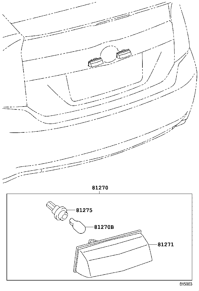 TOYOTA 8127053011 - Ліхтар освітлення номерного знака autocars.com.ua