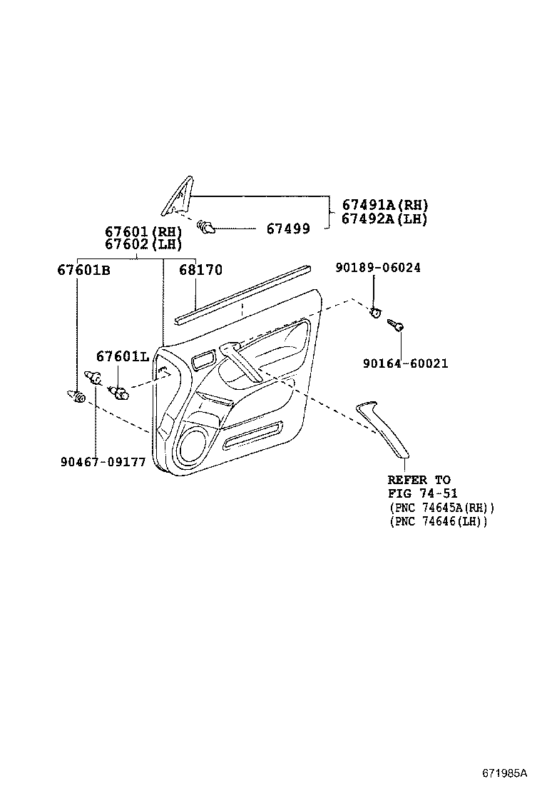 TOYOTA 6777117020 - RETAINER, FRONT DOOR LOWER FRAME BRACKET GARNISH autocars.com.ua