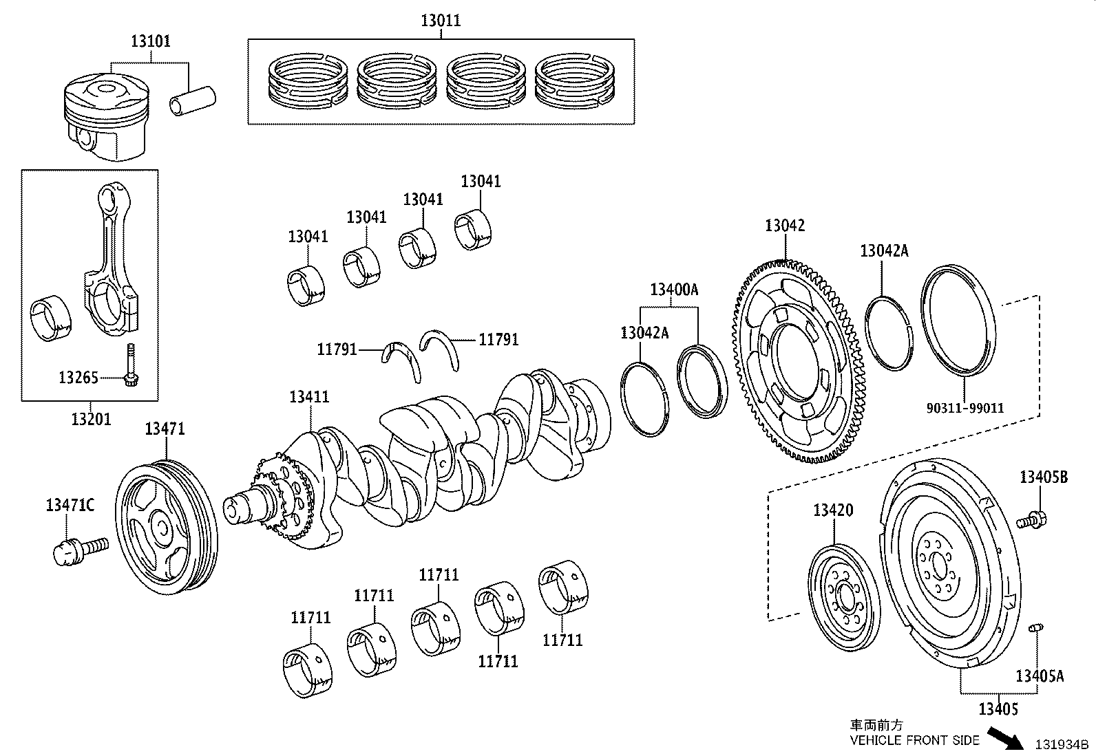 TOYOTA 90311-99011 - Ущільнене кільце, колінчастий вал autocars.com.ua