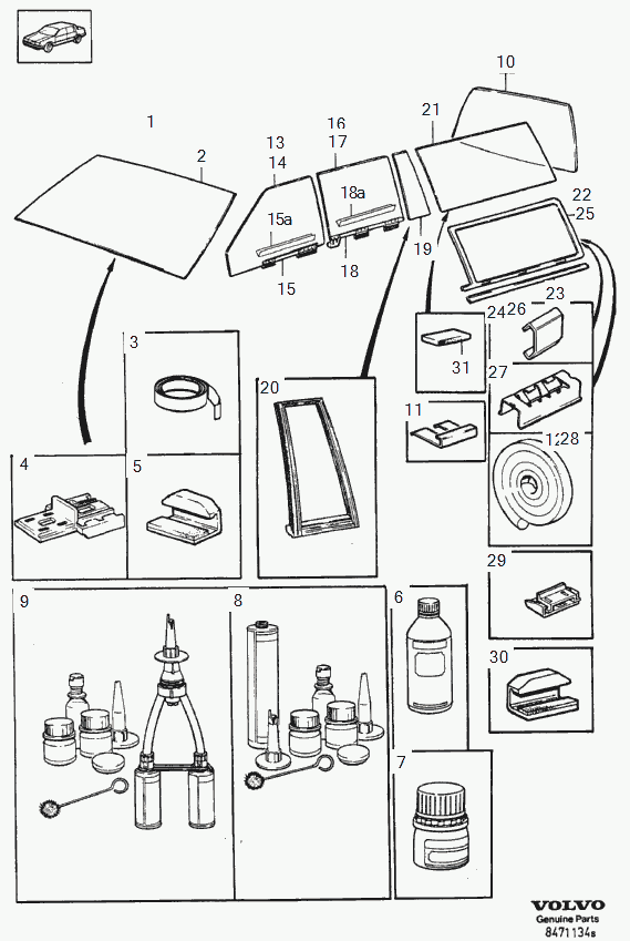 Volvo 9447618 - Вітрове скло autocars.com.ua
