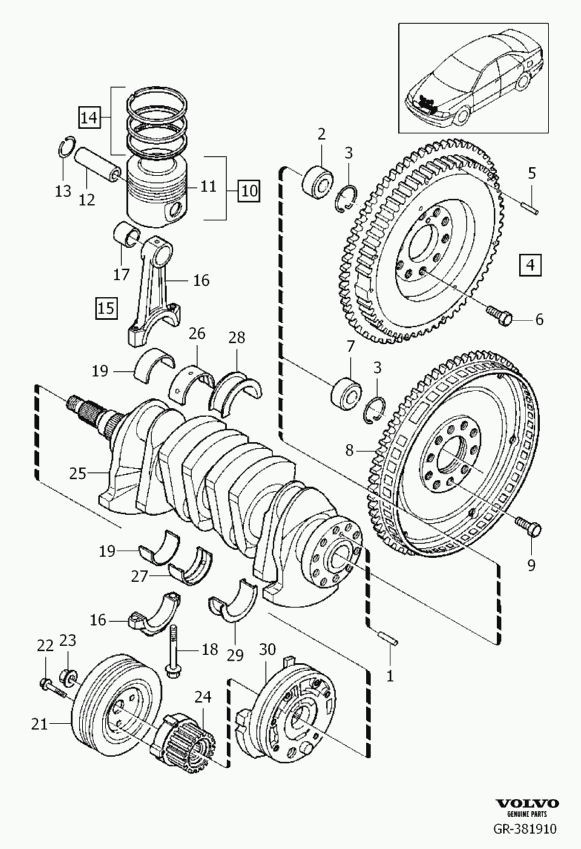 Volvo 271 992 - Комплект поршневых колец avtokuzovplus.com.ua