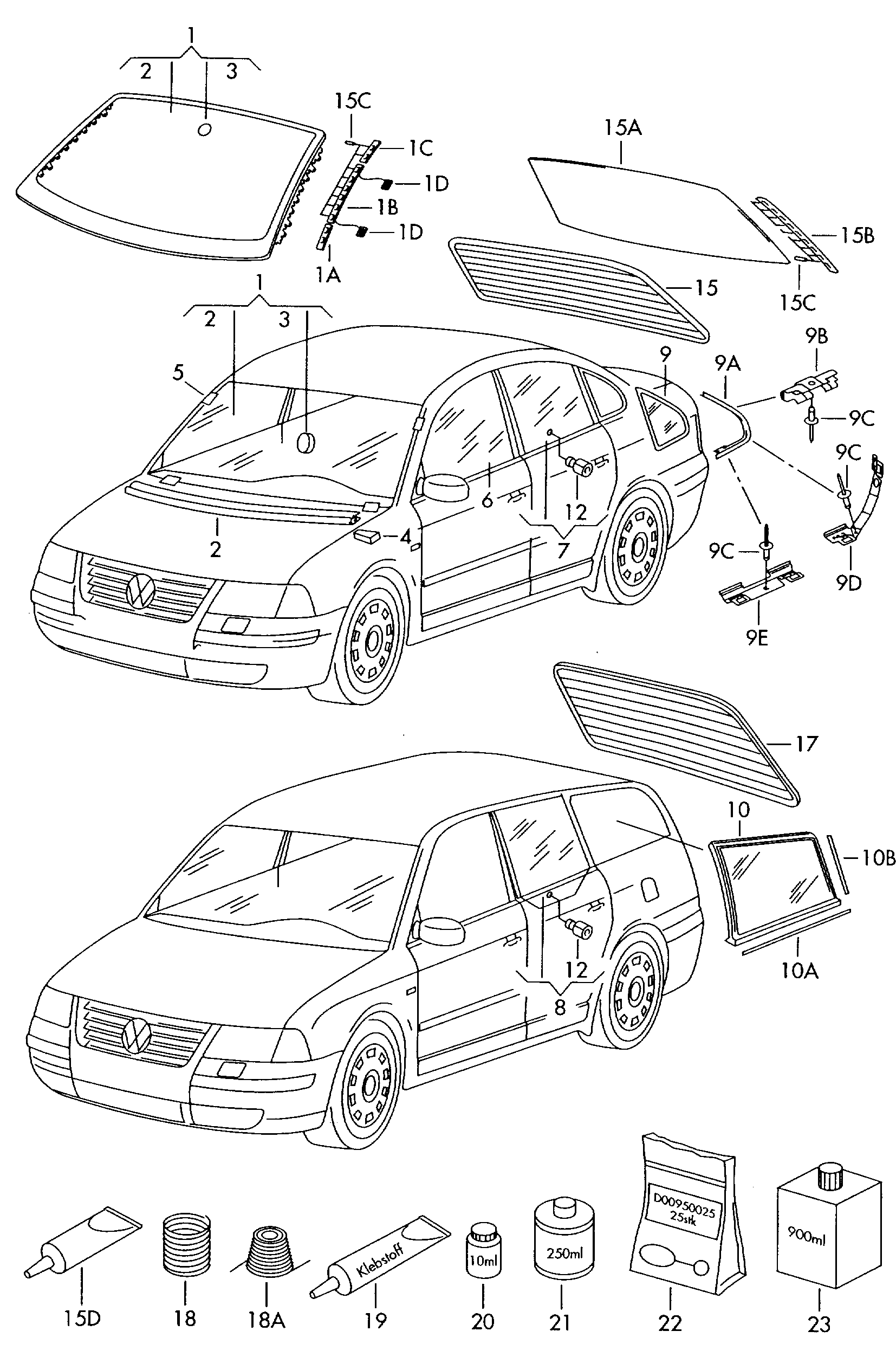 VW 3B5845051P - Заднє скло autocars.com.ua