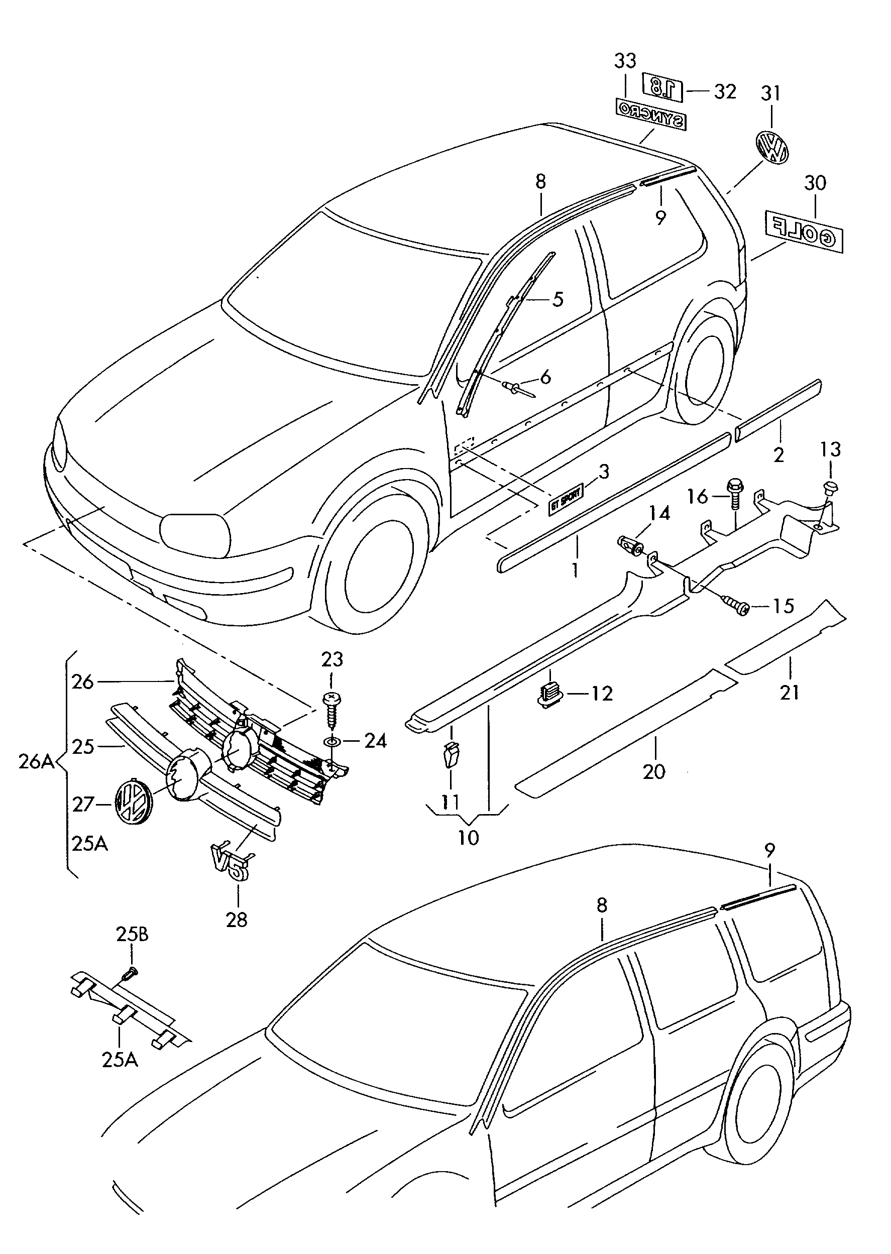 VW 1J5853655C - Решітка радіатора autocars.com.ua