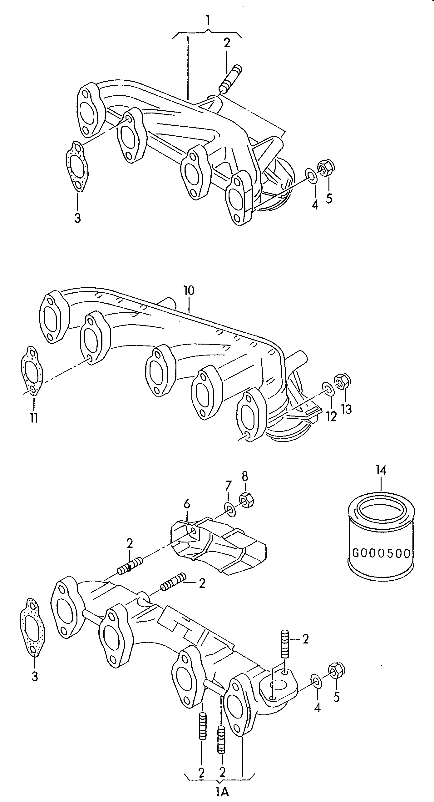 VAG 074253033C - Коллектор, система выпуска avtokuzovplus.com.ua