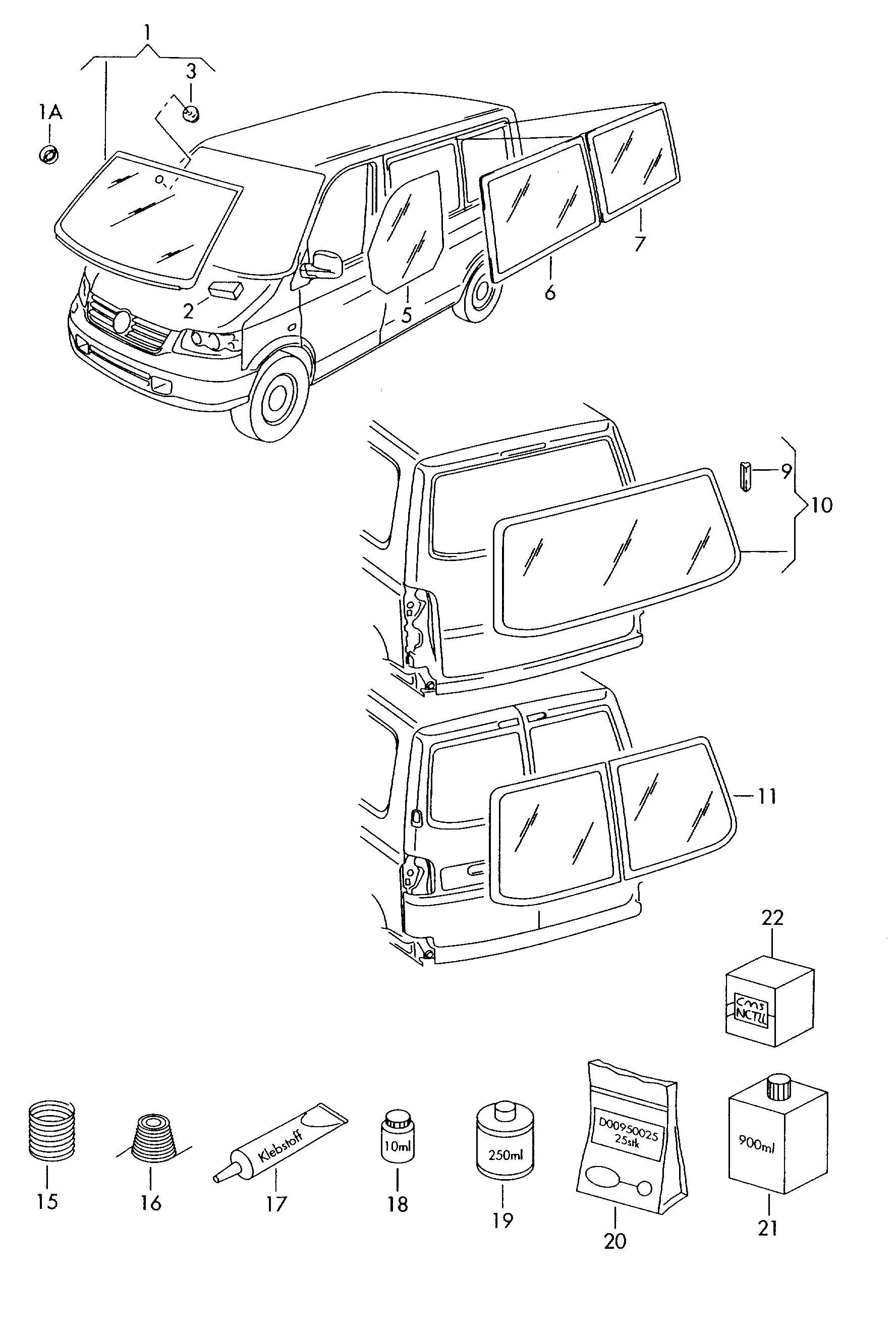 VAG 7H0845201D - скло бокове 81059010 autocars.com.ua