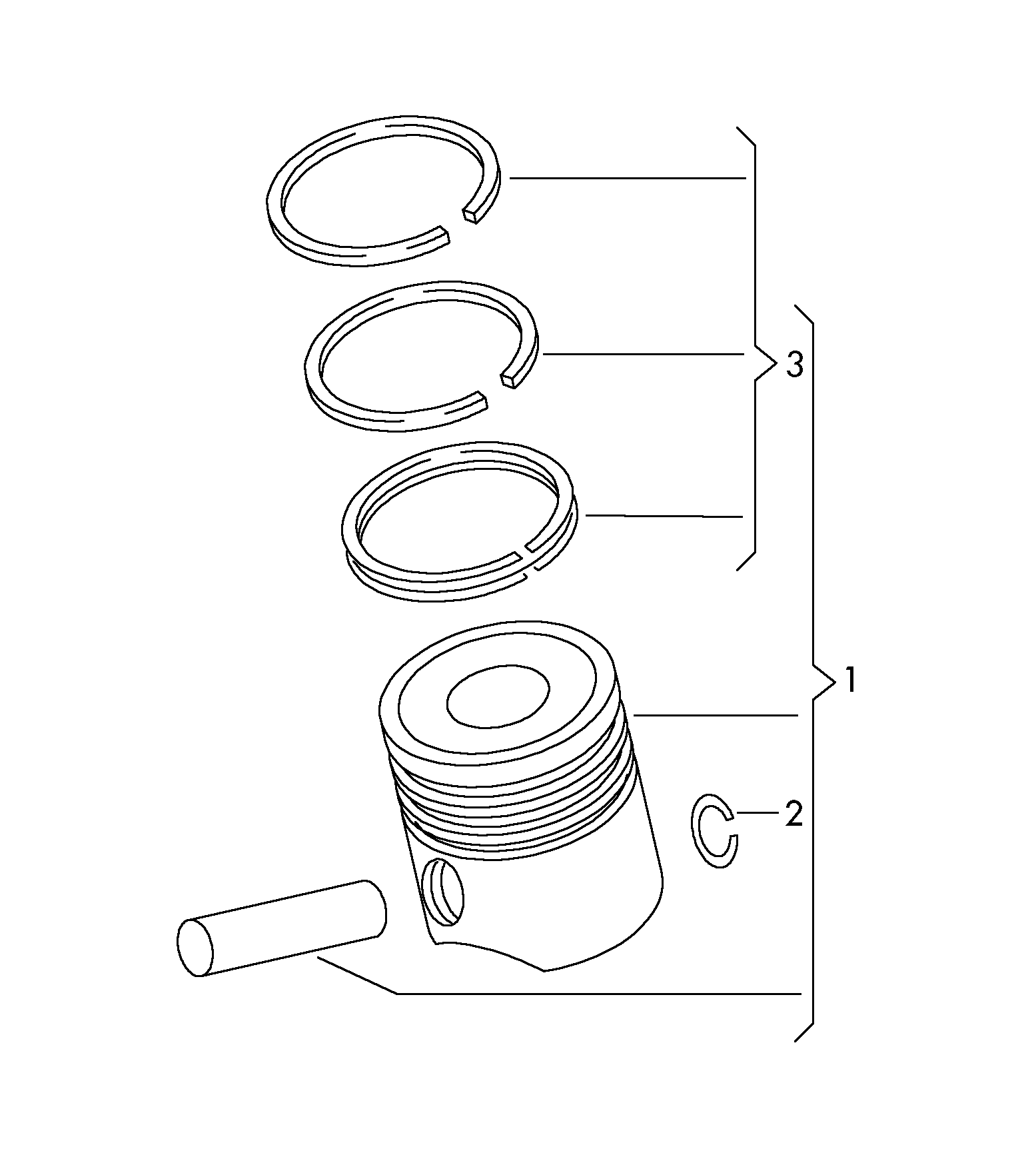 Hastings Piston Ring 2C5021 - Комплект поршневых колец autodnr.net