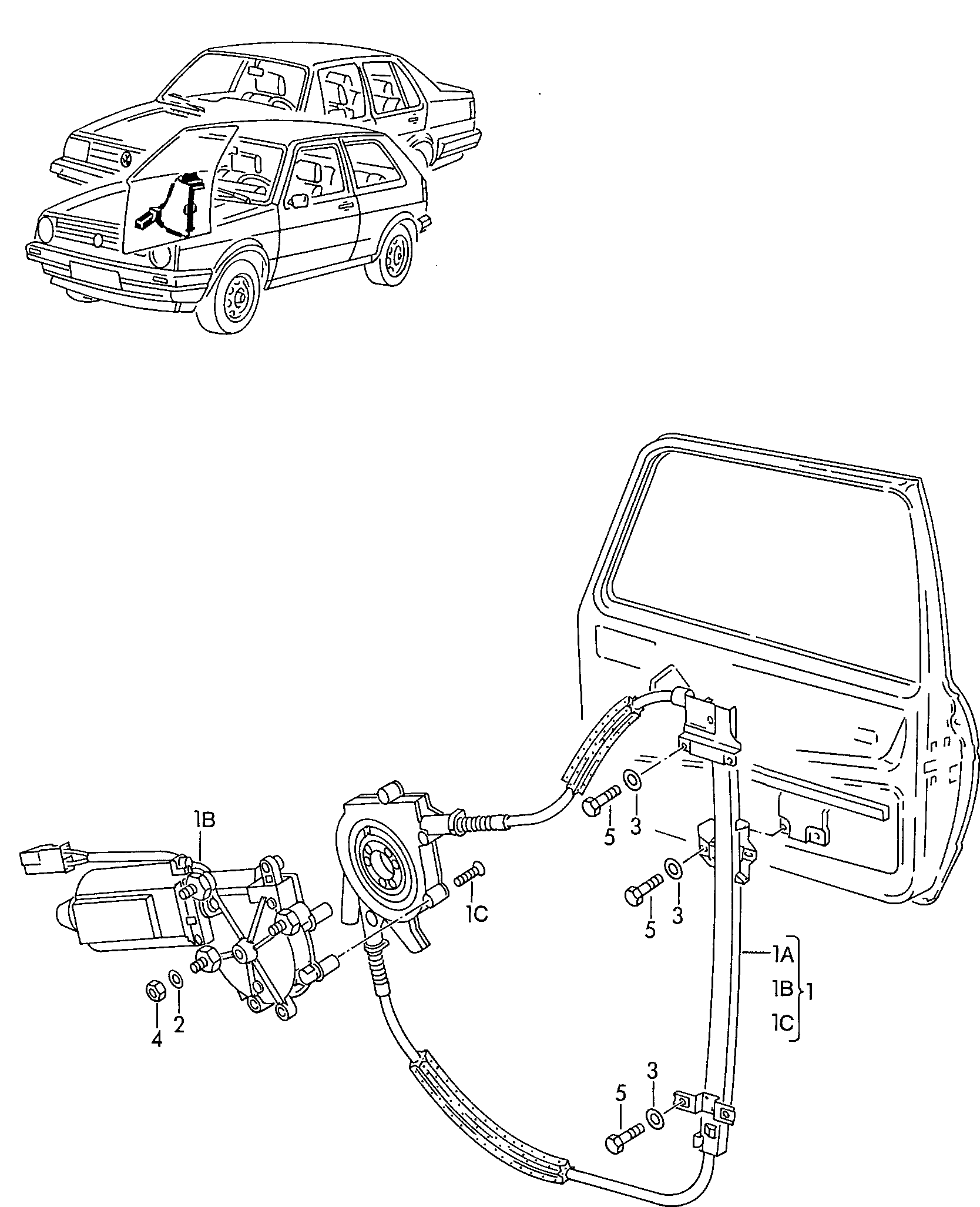 FORD 191837461A - Ремкомплект, подъемный механизм стекла avtokuzovplus.com.ua