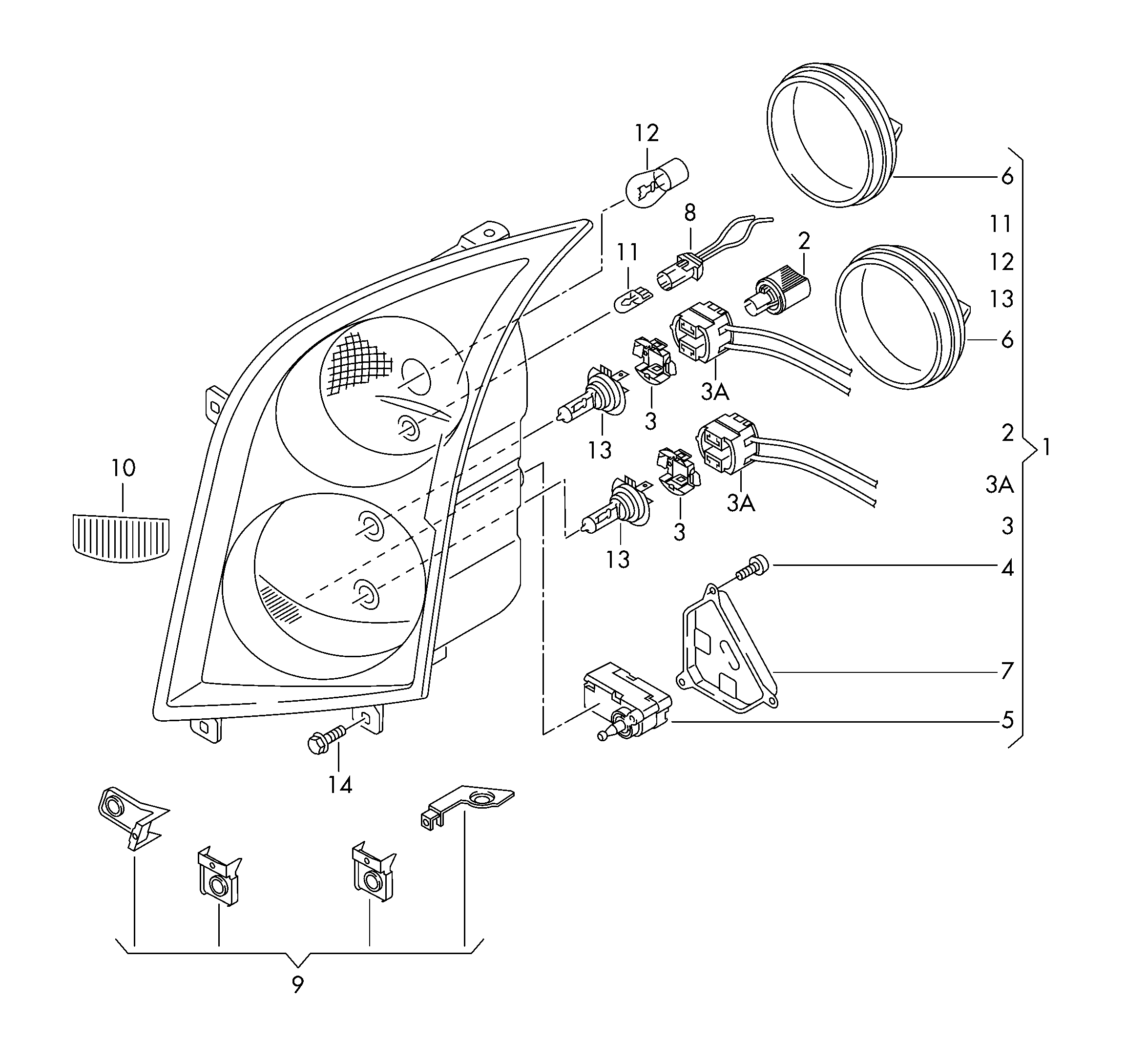 VW 5K0941109C - Патрон лампы, основная фара avtokuzovplus.com.ua