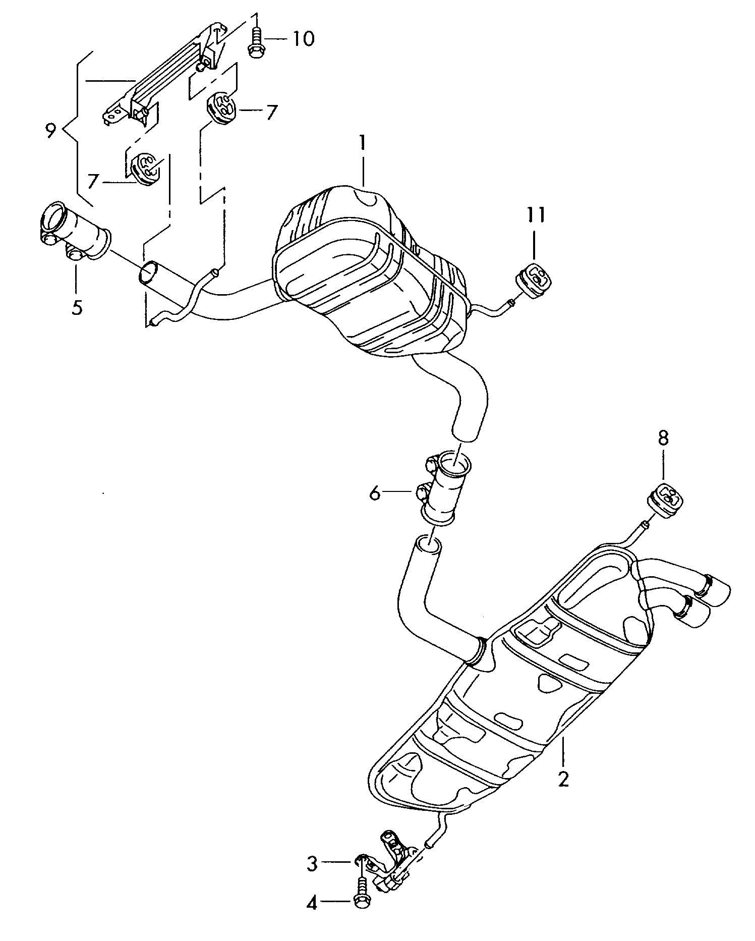 VW 1T0253609C - Глушник вихлопних газів кінцевий autocars.com.ua