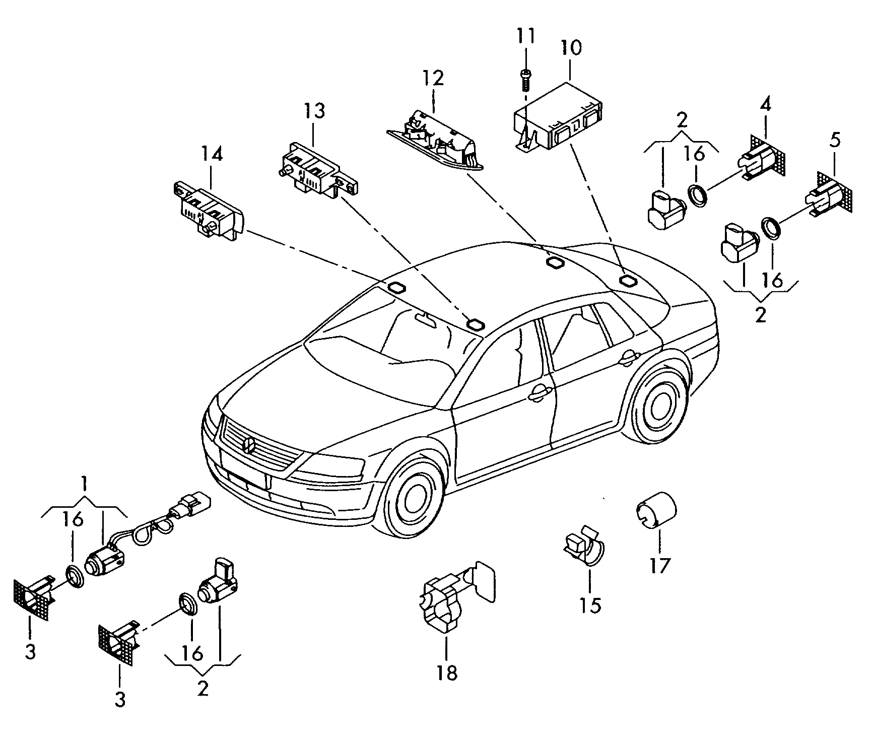 VW 3D0998275B - Датчик, система допомоги при парковці autocars.com.ua