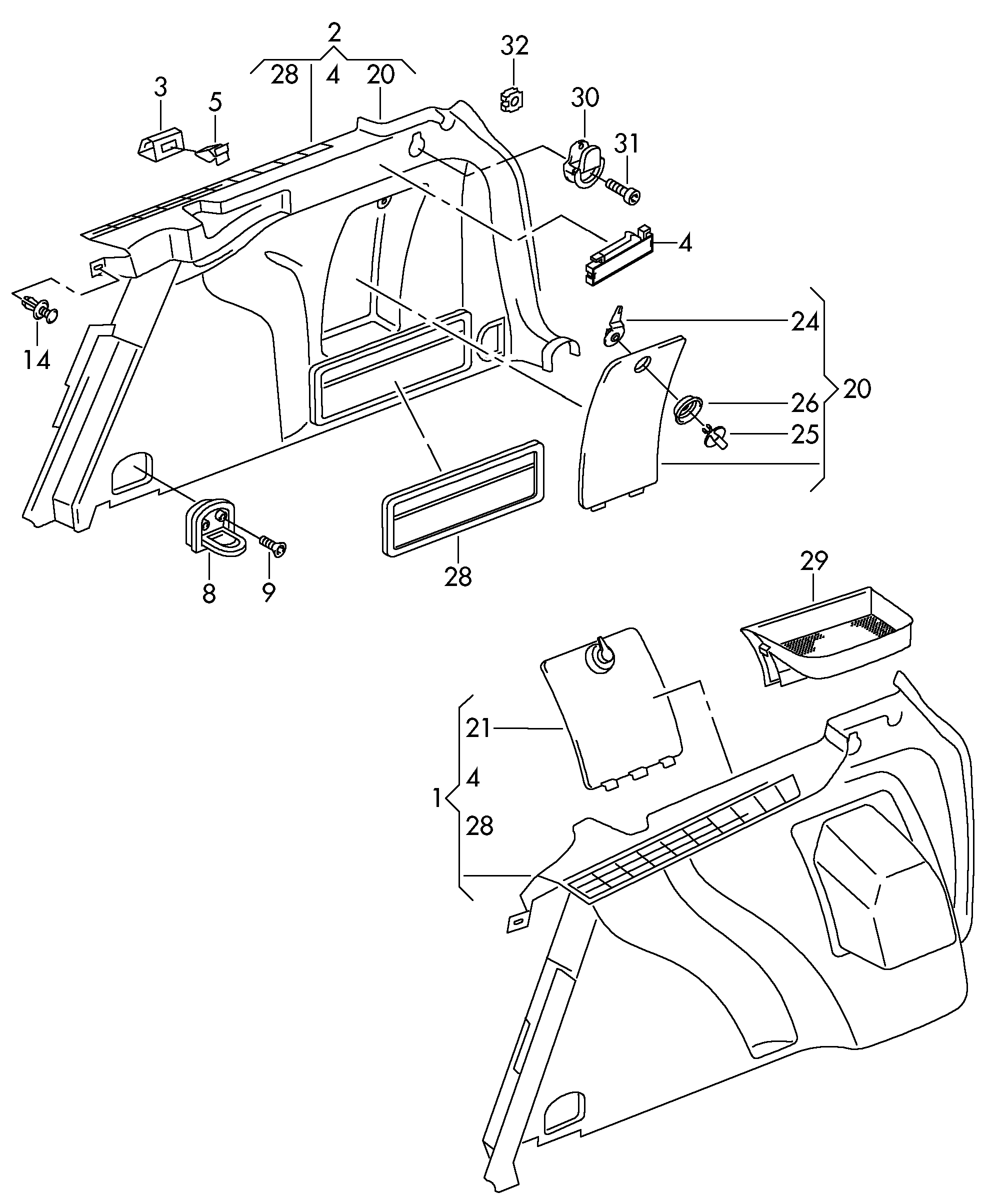 Seat 701867299 - Зажим, молдинг / защитная накладка avtokuzovplus.com.ua