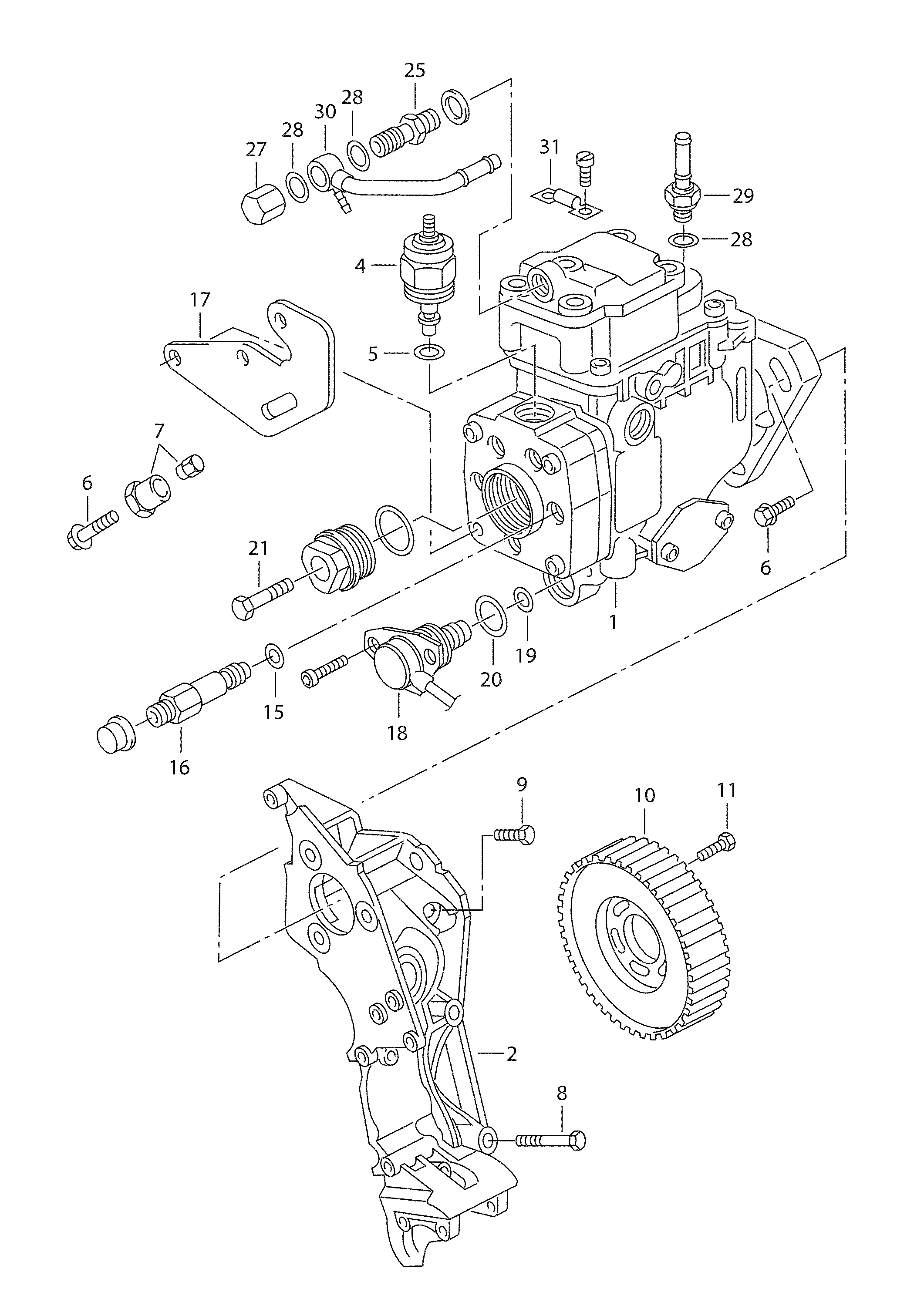 Seat 038 130 107 B - Паливний насос високого тиску, ТНВТ autocars.com.ua