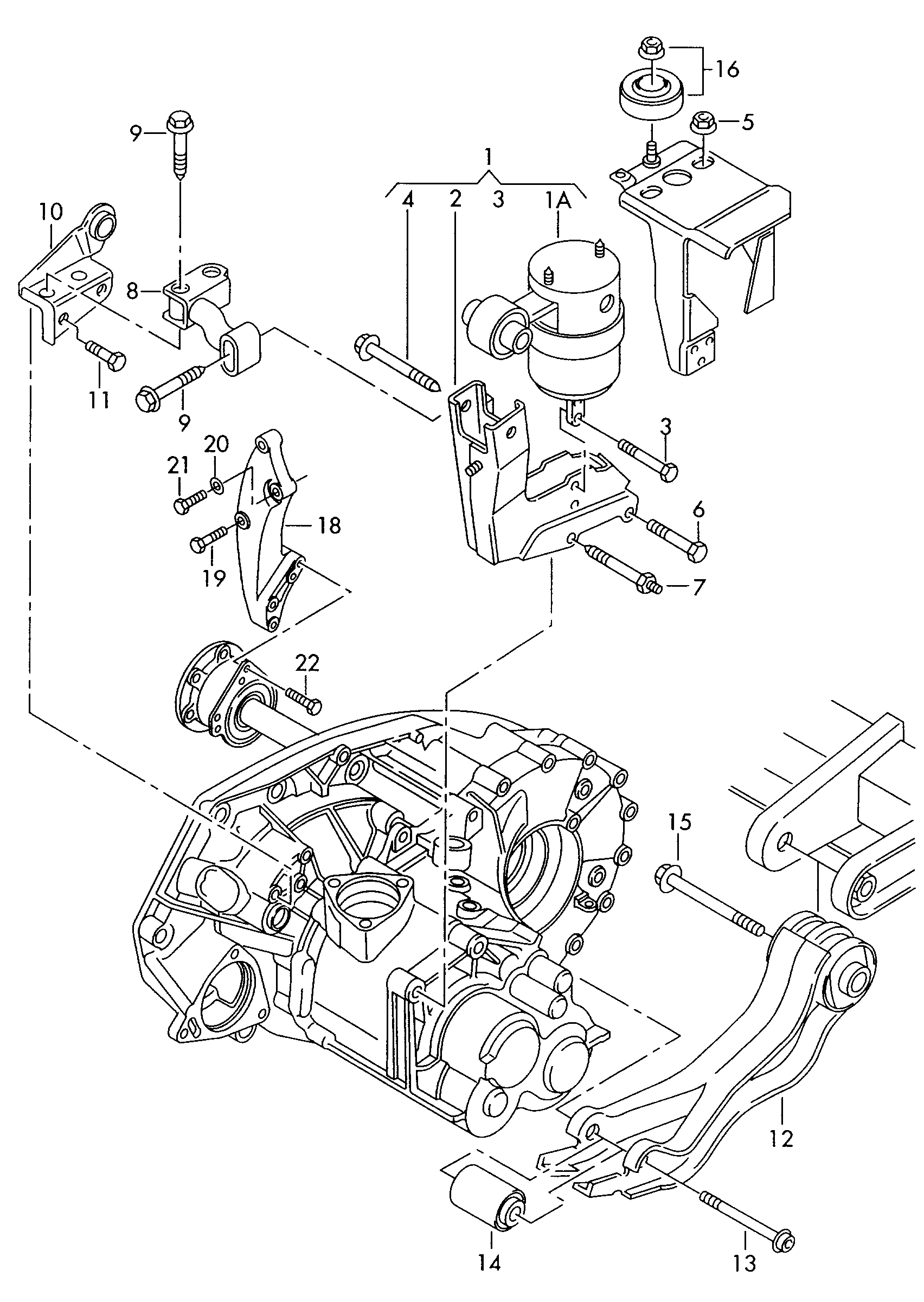 VW 7D0 399 107 AD - Подушка, опора, подвеска двигателя avtokuzovplus.com.ua