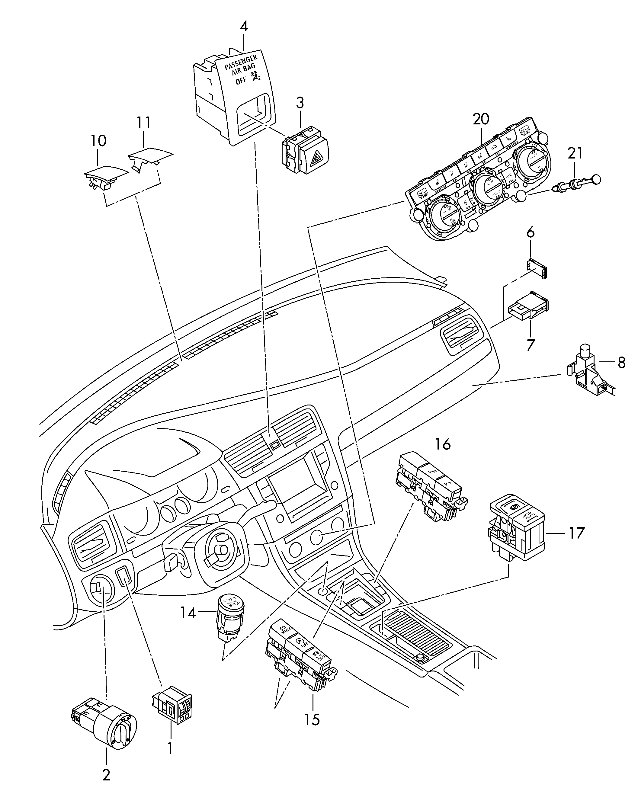 VW 5G0 941 431 BG - Выключатель, головной свет avtokuzovplus.com.ua