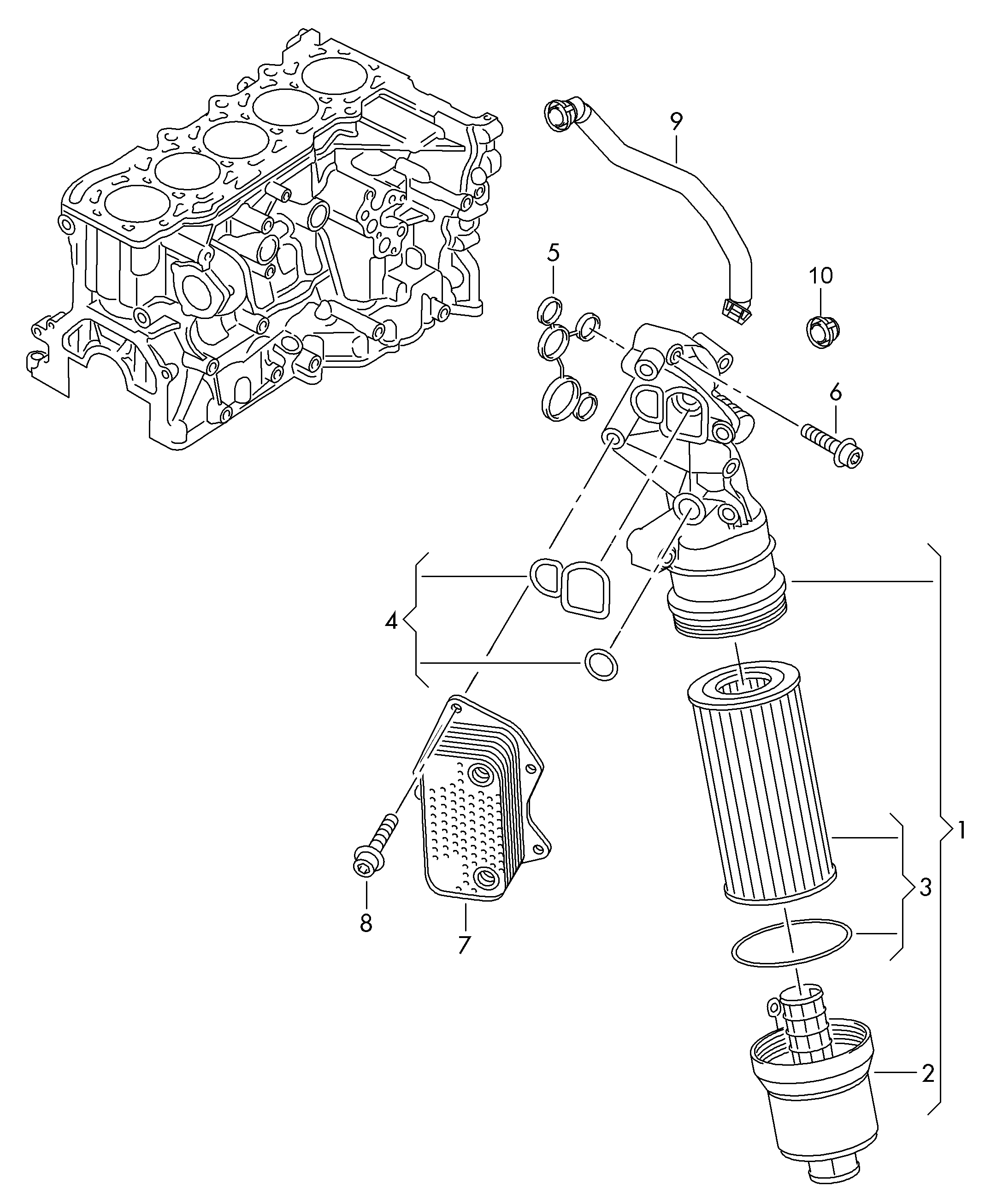 VW 07K115397E - Корпус, масляний фільтр autocars.com.ua