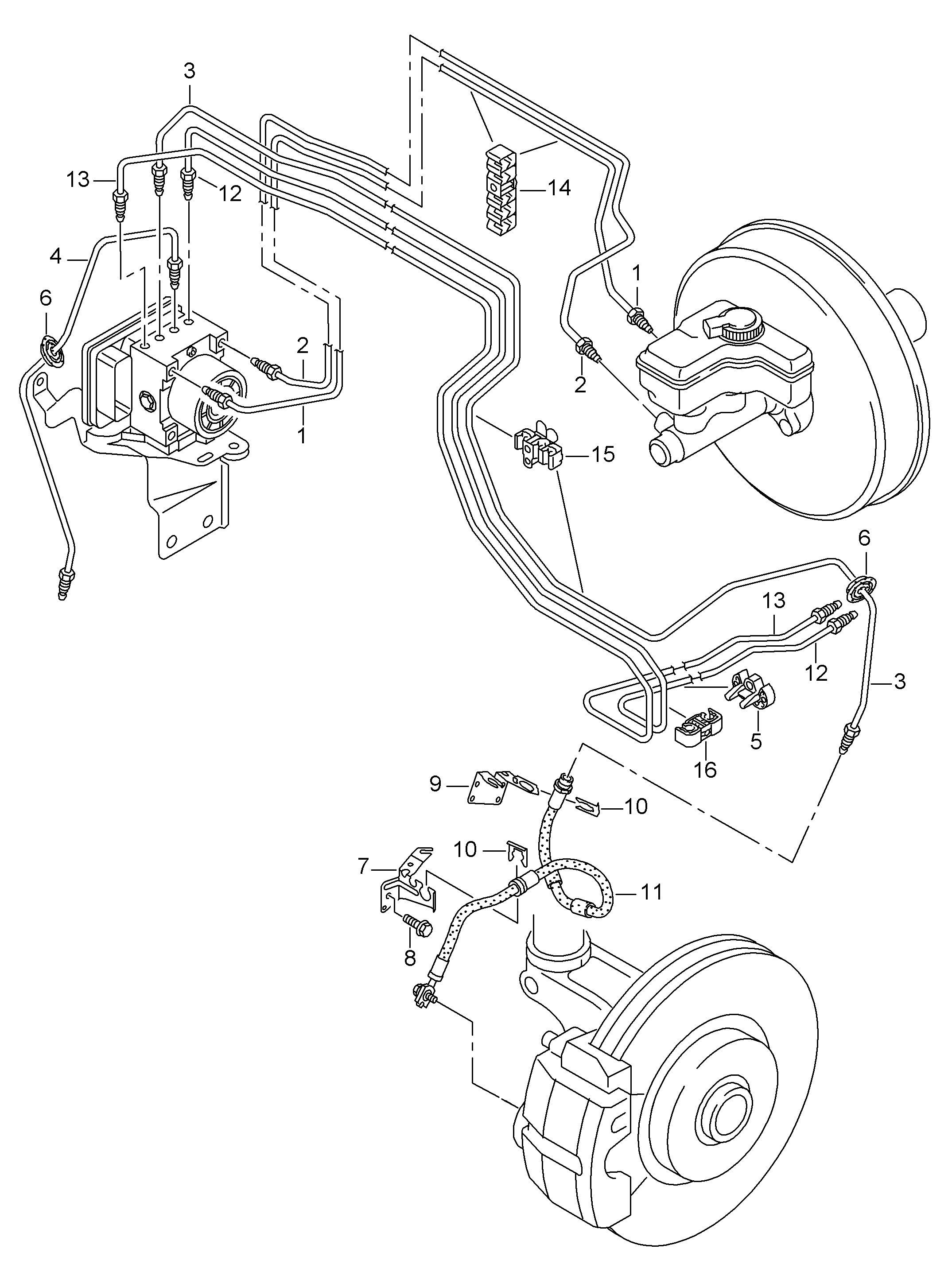 VW 5QM 611 701 B - Тормозной шланг avtokuzovplus.com.ua